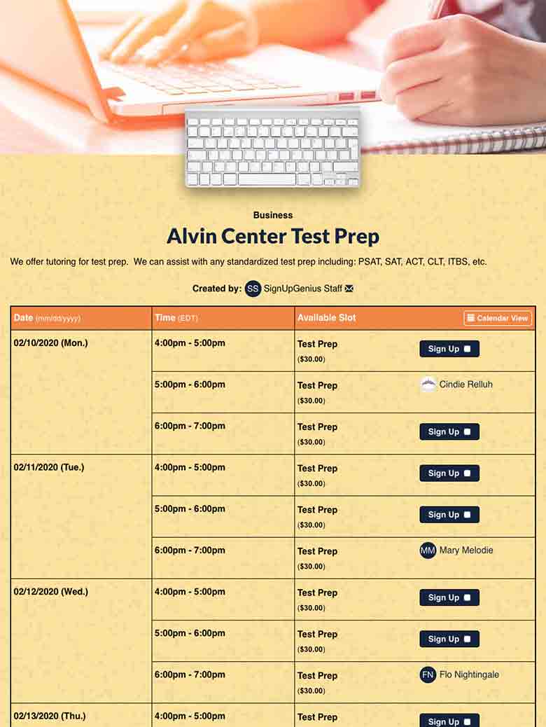 Schedule Tutoring for Standardized Test Prep