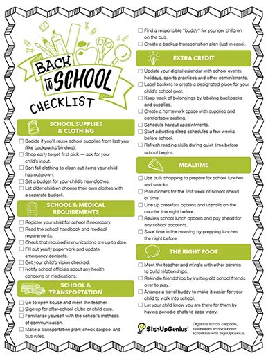 Back-to-School Checklist