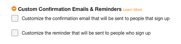 custom confirmations notifications reminders sign up sheets forms messages messaging groups