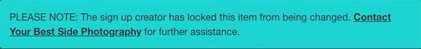 Locked sign up notification