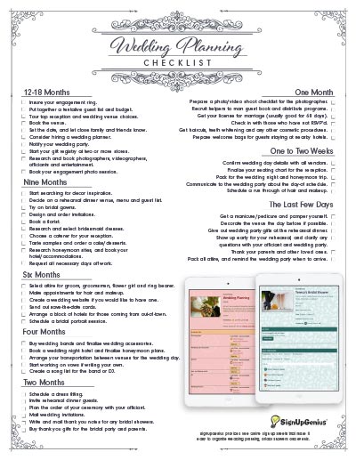 Wedding Planning Checklist